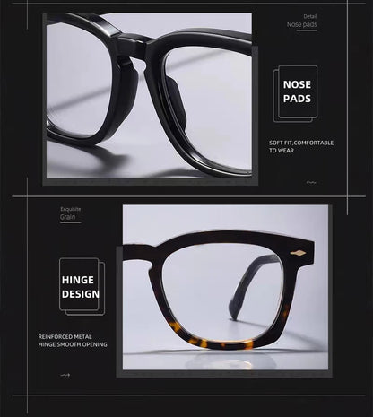 Photochromic Reading Glasses - Retro Square Frame Men’s Blue Light Blocking Eyewear - ZOOMNSTORE