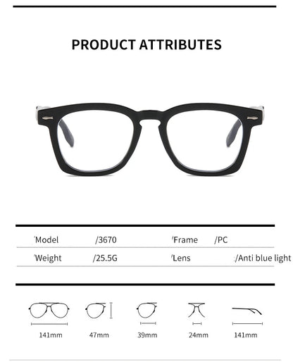 Photochromic Reading Glasses - Retro Square Frame Men’s Blue Light Blocking Eyewear - ZOOMNSTORE