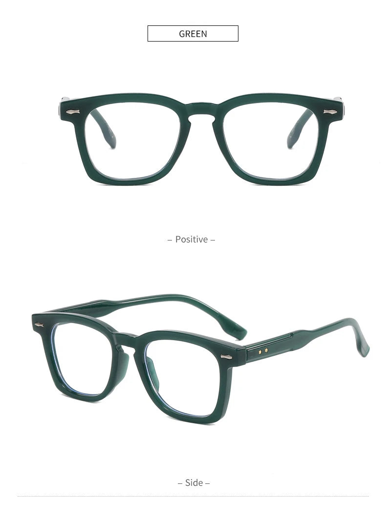 Photochromic Reading Glasses - Retro Square Frame Men’s Blue Light Blocking Eyewear - ZOOMNSTORE