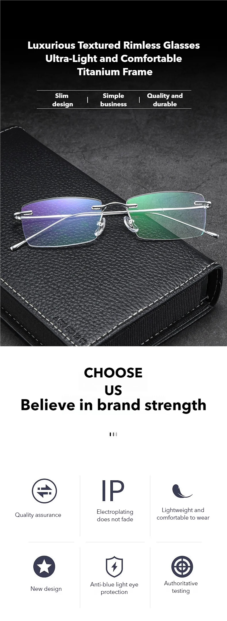 Photochromic Reading Glasses - Ultra-Light Titanium Myopia Eyewear With Blue Light Filter - ZOOMNSTORE