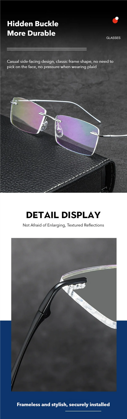 Photochromic Reading Glasses - Ultra-Light Titanium Myopia Eyewear With Blue Light Filter - ZOOMNSTORE