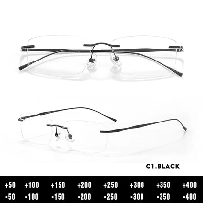Photochromic Reading Glasses - Ultra-Light Titanium Myopia Eyewear With Blue Light Filter - ZOOMNSTORE