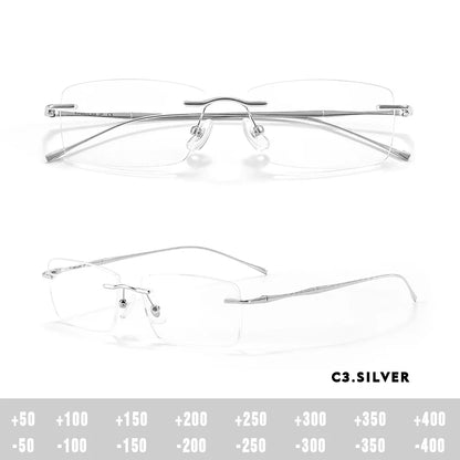 Photochromic Reading Glasses - Ultra-Light Titanium Myopia Eyewear With Blue Light Filter - ZOOMNSTORE