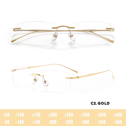 Photochromic Reading Glasses - Ultra-Light Titanium Myopia Eyewear With Blue Light Filter - ZOOMNSTORE