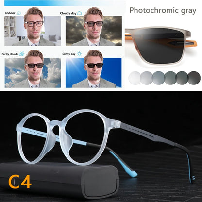 Photochromic Reading Glasses - Ultralight Titanium Frame, Blue Light Protection - ZOOMNSTORE