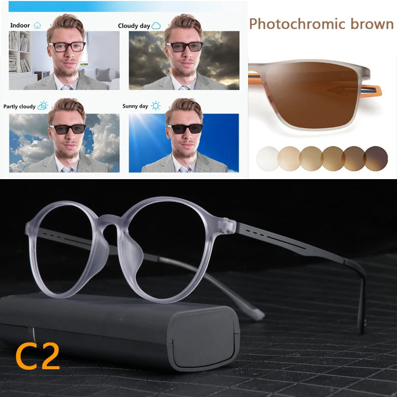Photochromic Reading Glasses - Ultralight Titanium Frame, Blue Light Protection - ZOOMNSTORE