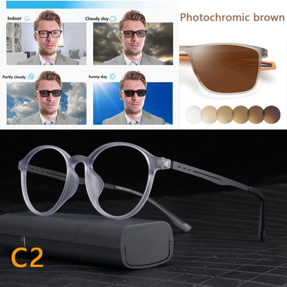 Photochromic Reading Glasses - Ultralight Titanium Frame, Blue Light Protection - ZOOMNSTORE