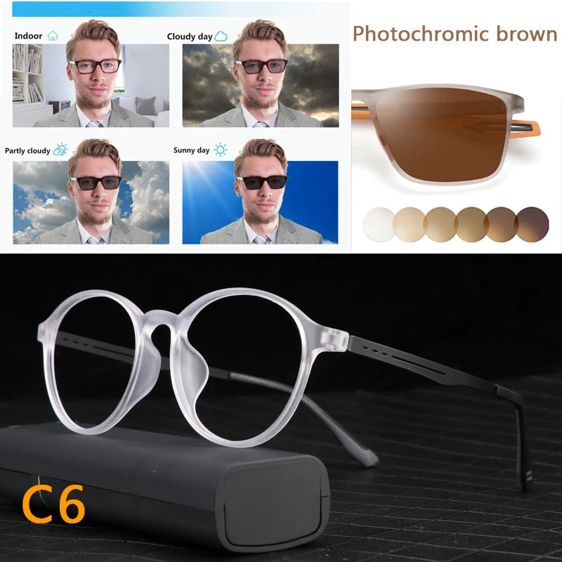 Photochromic Reading Glasses - Ultralight Titanium Frame, Blue Light Protection - ZOOMNSTORE