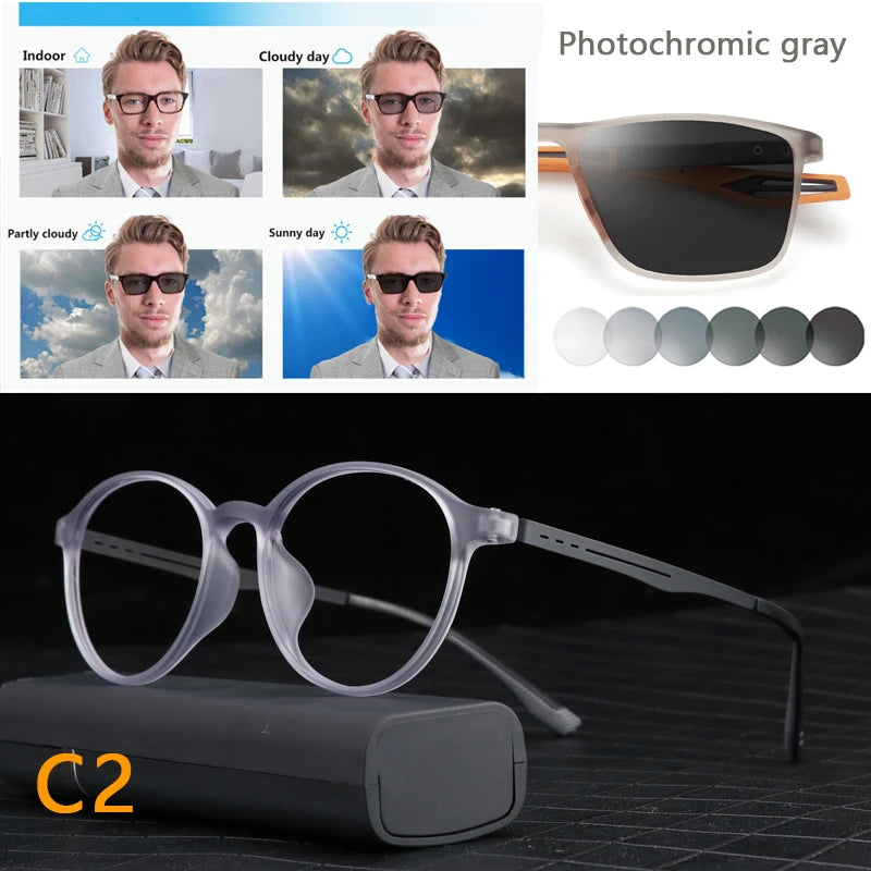 Photochromic Reading Glasses - Ultralight Titanium Frame, Blue Light Protection - ZOOMNSTORE