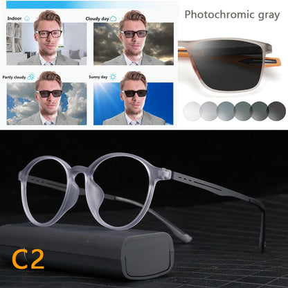 Photochromic Reading Glasses - Ultralight Titanium Frame, Blue Light Protection - ZOOMNSTORE