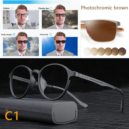 Photochromic Reading Glasses - Ultralight Titanium Frame, Blue Light Protection - ZOOMNSTORE