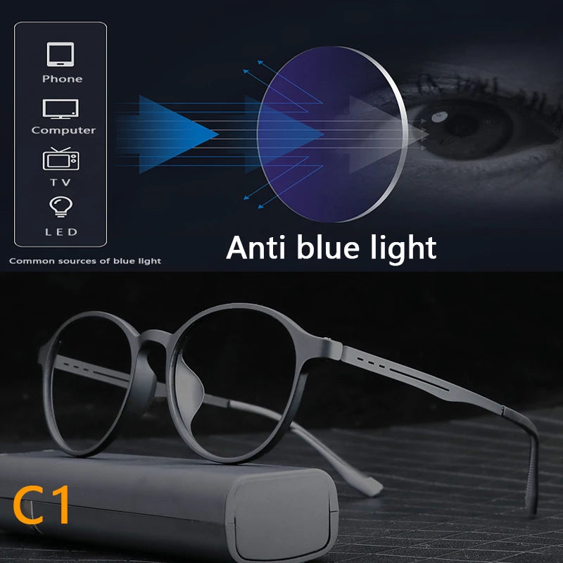 Photochromic Reading Glasses - Ultralight Titanium Frame, Blue Light Protection - ZOOMNSTORE