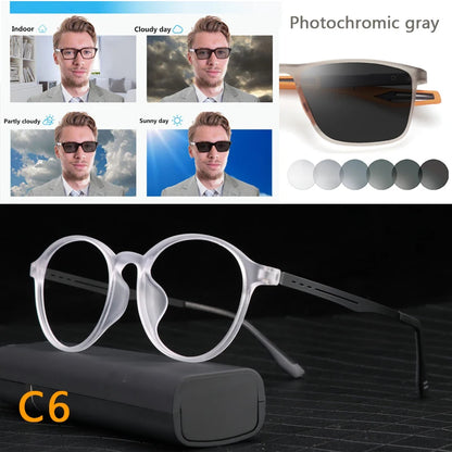 Photochromic Reading Glasses - Ultralight Titanium Frame, Blue Light Protection - ZOOMNSTORE