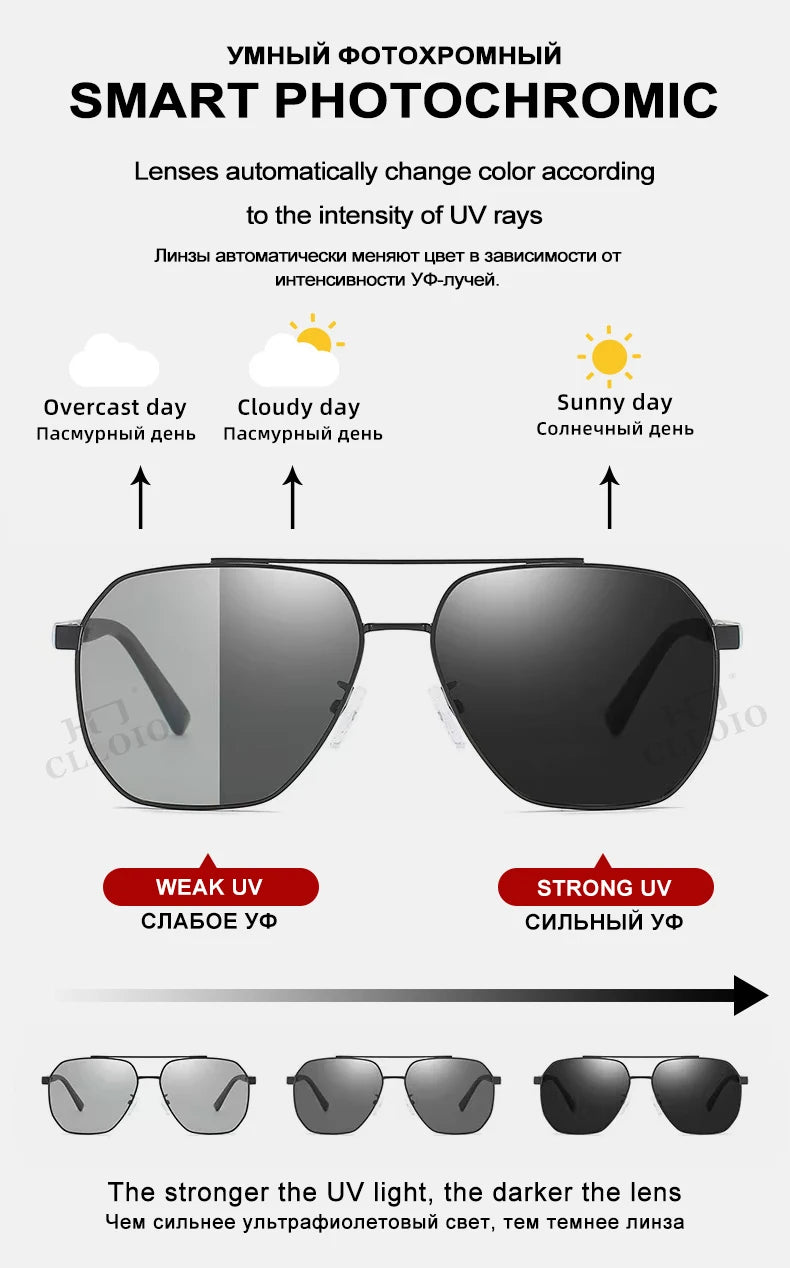 Photochromic Sunglasses - Polarized Driving Shades for Men Women | UV400 Protection - ZOOMNSTORE