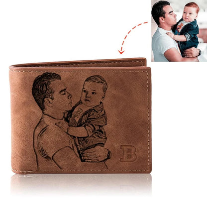 Picture Wallet Custom Engraving Wallet Frosted Retro Multifunction Wallets Multi Card Holder Leisure Coin Bag Father's Day Gift - ZOOMNSTORE