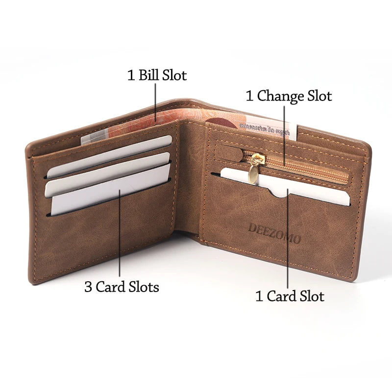 Picture Wallet Custom Engraving Wallet Frosted Retro Multifunction Wallets Multi Card Holder Leisure Coin Bag Father's Day Gift - ZOOMNSTORE