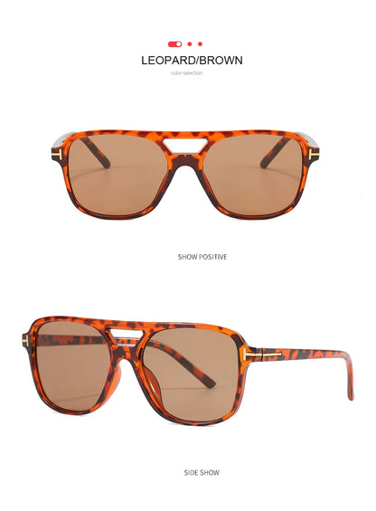 Pilot Sunglasses Women - Oversized Double Bridge Oval Goggles UV400 Protection - ZOOMNSTORE