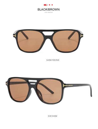 Pilot Sunglasses Women - Oversized Double Bridge Oval Goggles UV400 Protection - ZOOMNSTORE