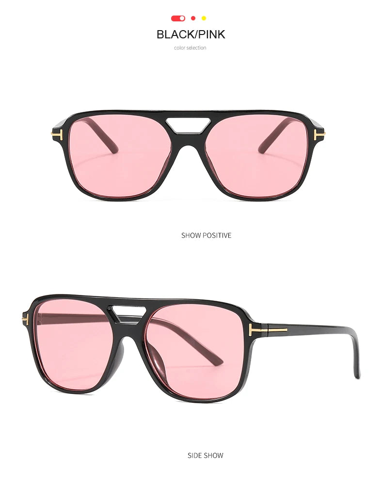 Pilot Sunglasses Women - Oversized Double Bridge Oval Goggles UV400 Protection - ZOOMNSTORE