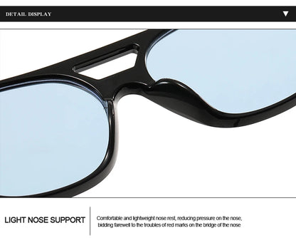 Pilot Sunglasses Women - Oversized Double Bridge Oval Goggles UV400 Protection - ZOOMNSTORE