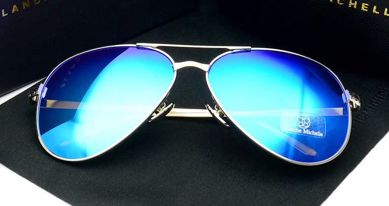 Vintage Polarized Pilot Sunglasses for Women - UV400 Mirror Sun Glasses with Box - ZOOMNSTORE