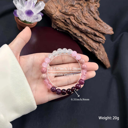 Pink Amethyst Bracelet - Handmade Natural Stone Self Love Jewelry for Couples - ZOOMNSTORE