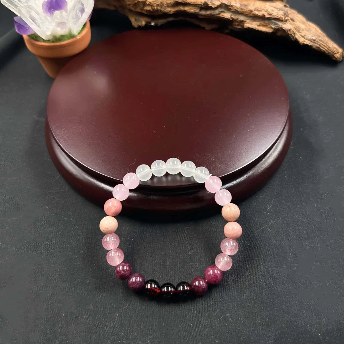 Pink Amethyst Bracelet - Handmade Natural Stone Self Love Jewelry for Couples - ZOOMNSTORE