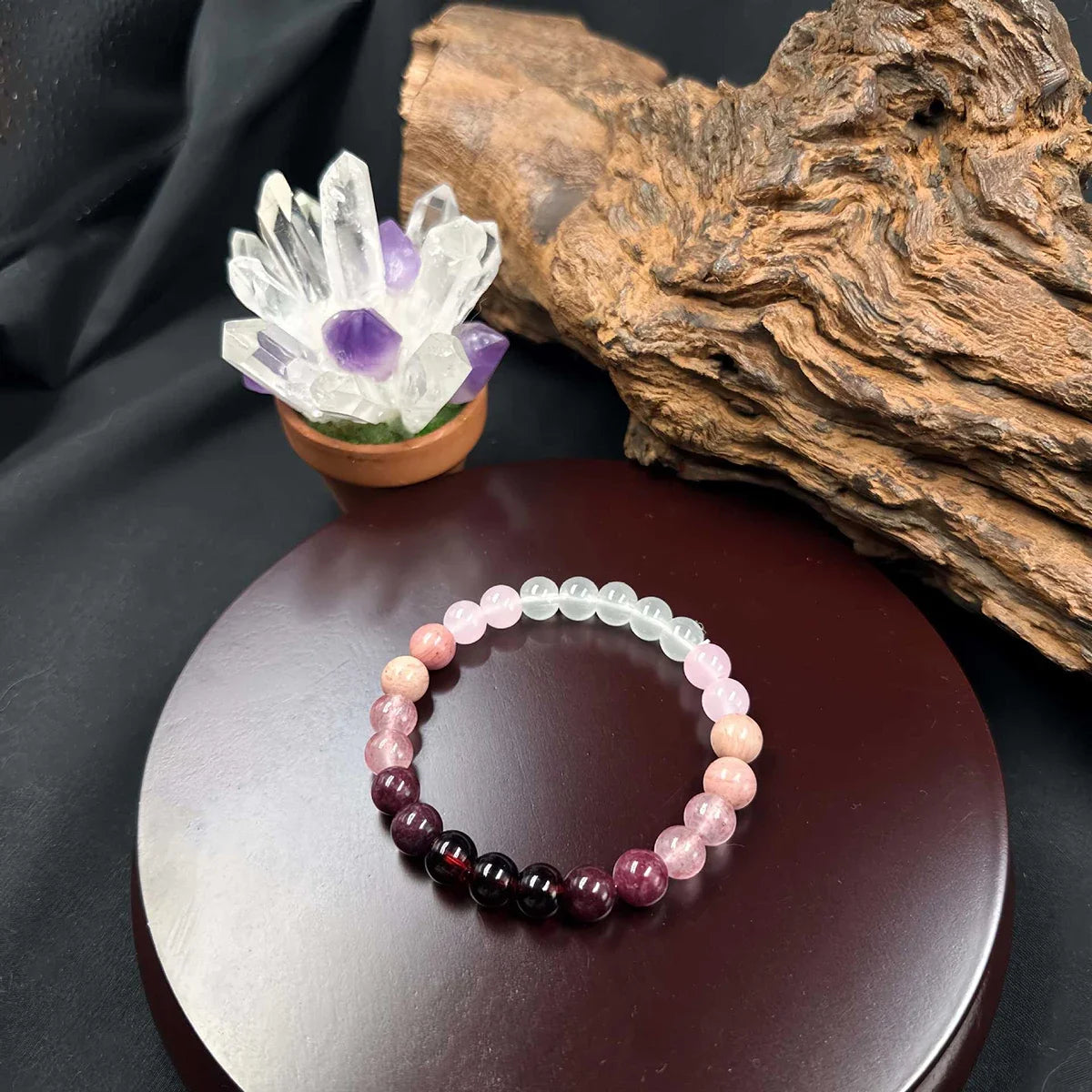 Pink Amethyst Bracelet - Handmade Natural Stone Self Love Jewelry for Couples - ZOOMNSTORE
