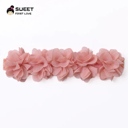 Pink Baby Flower Headband Pink Chiffon Hair Bands Handmade DIY Headwear Hair Accessories for Kids Children Newborn Toddler - ZOOMNSTORE