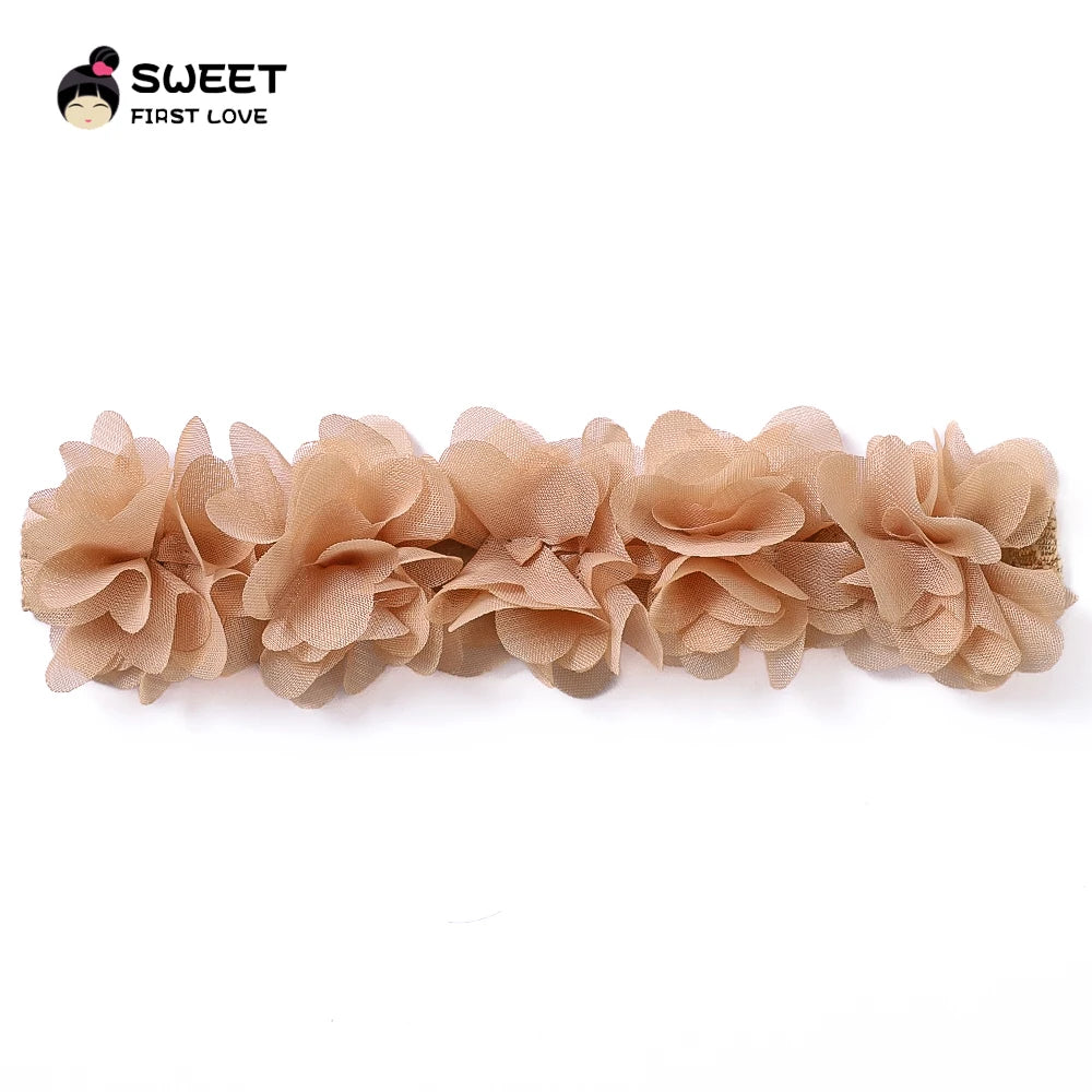 Pink Baby Flower Headband Pink Chiffon Hair Bands Handmade DIY Headwear Hair Accessories for Kids Children Newborn Toddler - ZOOMNSTORE