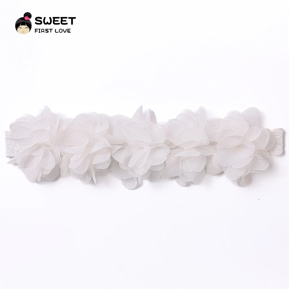 Pink Baby Flower Headband Pink Chiffon Hair Bands Handmade DIY Headwear Hair Accessories for Kids Children Newborn Toddler - ZOOMNSTORE