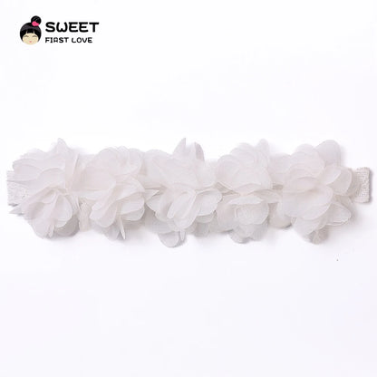 Pink Baby Flower Headband Pink Chiffon Hair Bands Handmade DIY Headwear Hair Accessories for Kids Children Newborn Toddler - ZOOMNSTORE