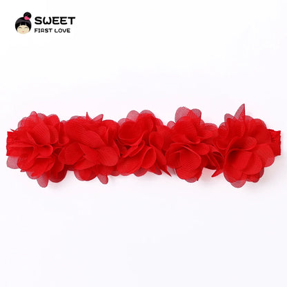 Pink Baby Flower Headband Pink Chiffon Hair Bands Handmade DIY Headwear Hair Accessories for Kids Children Newborn Toddler - ZOOMNSTORE