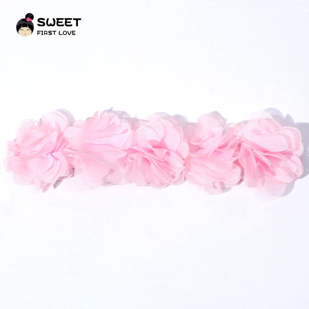 Pink Baby Flower Headband Pink Chiffon Hair Bands Handmade DIY Headwear Hair Accessories for Kids Children Newborn Toddler - ZOOMNSTORE