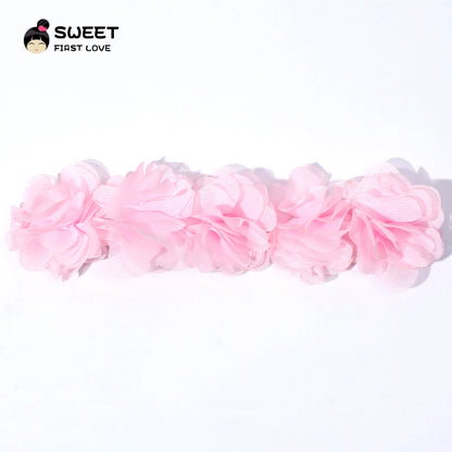Pink Baby Flower Headband Pink Chiffon Hair Bands Handmade DIY Headwear Hair Accessories for Kids Children Newborn Toddler - ZOOMNSTORE