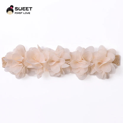 Pink Baby Flower Headband Pink Chiffon Hair Bands Handmade DIY Headwear Hair Accessories for Kids Children Newborn Toddler - ZOOMNSTORE