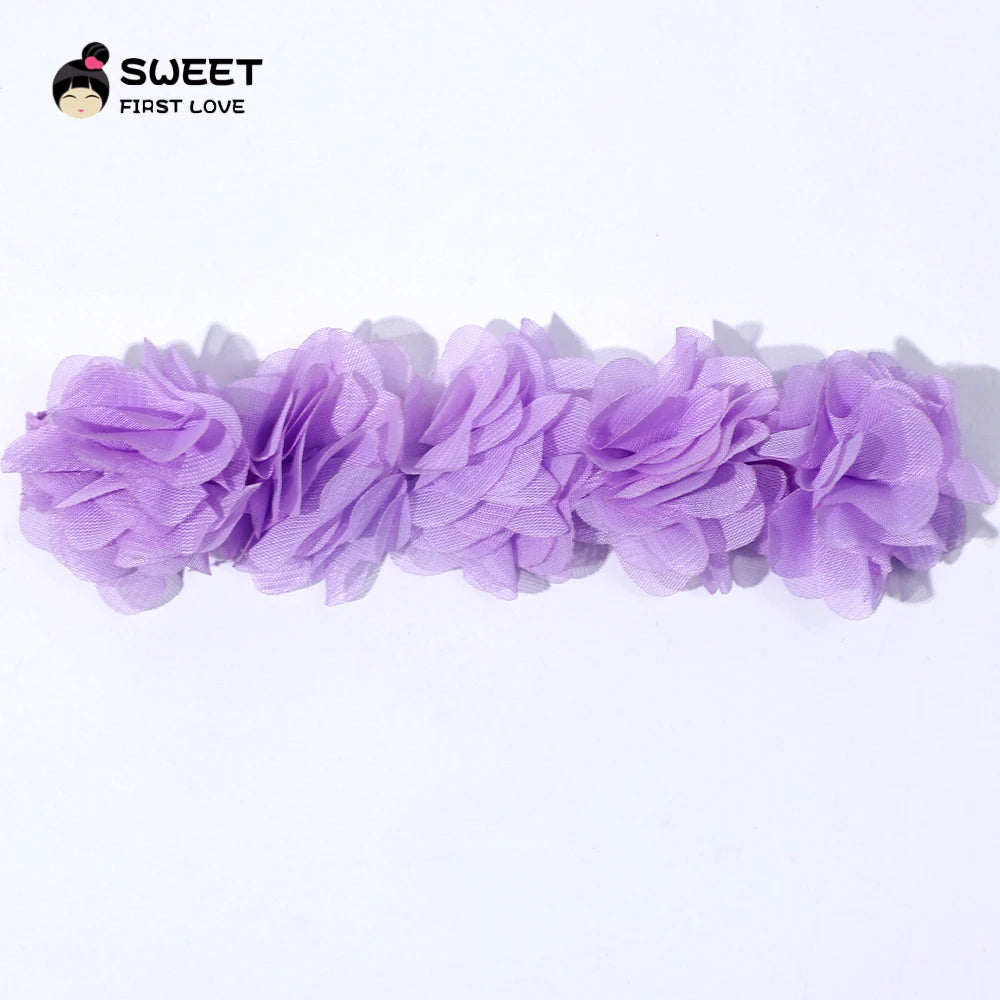 Pink Baby Flower Headband Pink Chiffon Hair Bands Handmade DIY Headwear Hair Accessories for Kids Children Newborn Toddler - ZOOMNSTORE