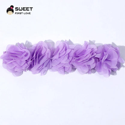 Pink Baby Flower Headband Pink Chiffon Hair Bands Handmade DIY Headwear Hair Accessories for Kids Children Newborn Toddler - ZOOMNSTORE