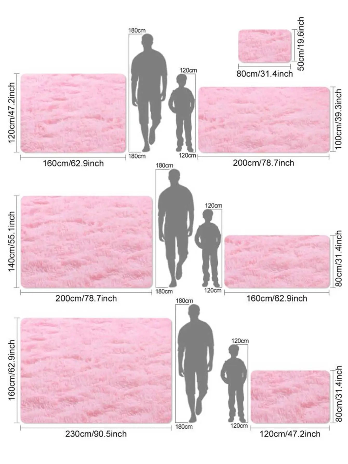 Pink Kids Bedroom Carpet - Soft Fluffy Rug for Girls Room Decor - ZOOMNSTORE