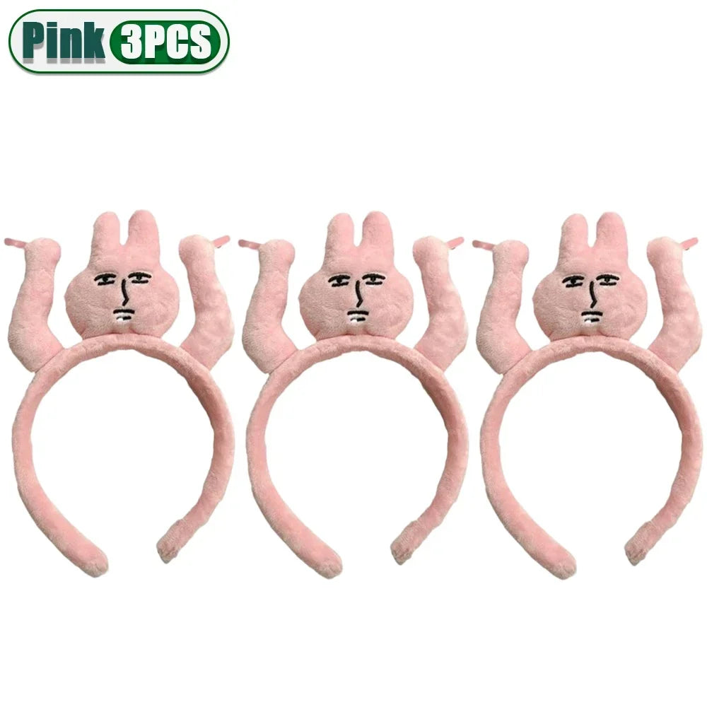 1-20PCS Headbands New Pink Bunny Hair Band Quirky Fun Plush Headband Grip Bangs Cute Photo Decoration Hair Bands Headdress - ZOOMNSTORE