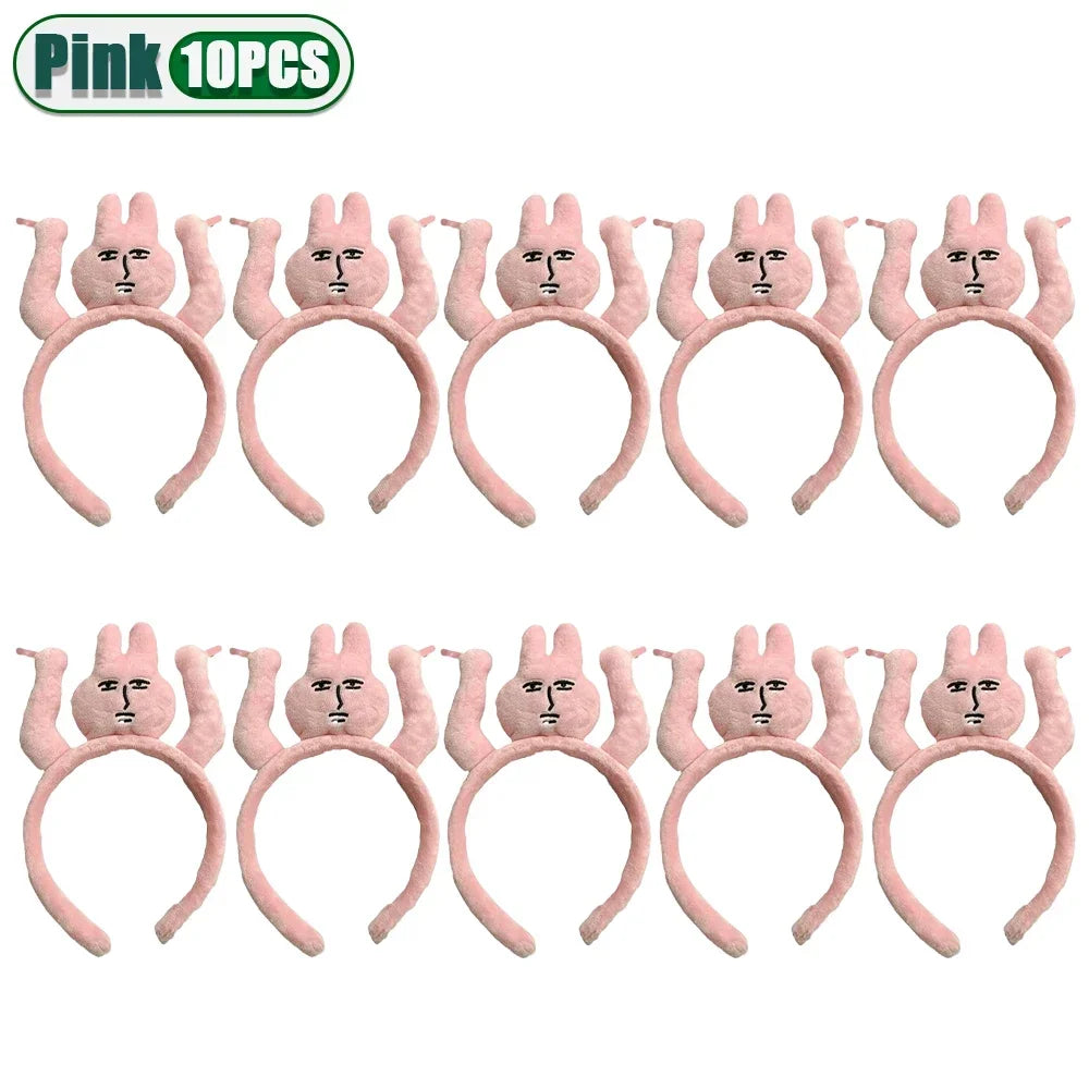 1-20PCS Headbands New Pink Bunny Hair Band Quirky Fun Plush Headband Grip Bangs Cute Photo Decoration Hair Bands Headdress - ZOOMNSTORE