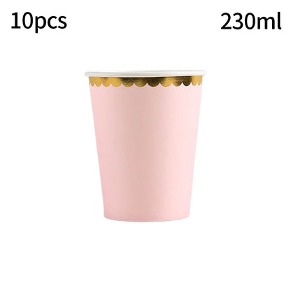 Pink Daisy Disposable Tableware Set - 24pcs Plates Napkins Straws for Birthday Baby Shower Wedding Decor - ZOOMNSTORE