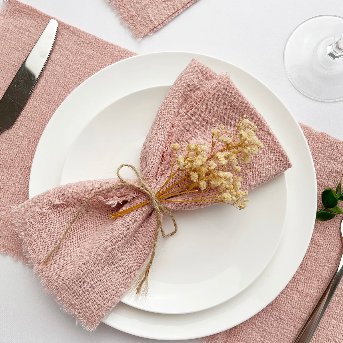 Pink Gauze Cotton Napkins - 10pcs Reusable Tea Towels for Weddings  Parties - ZOOMNSTORE