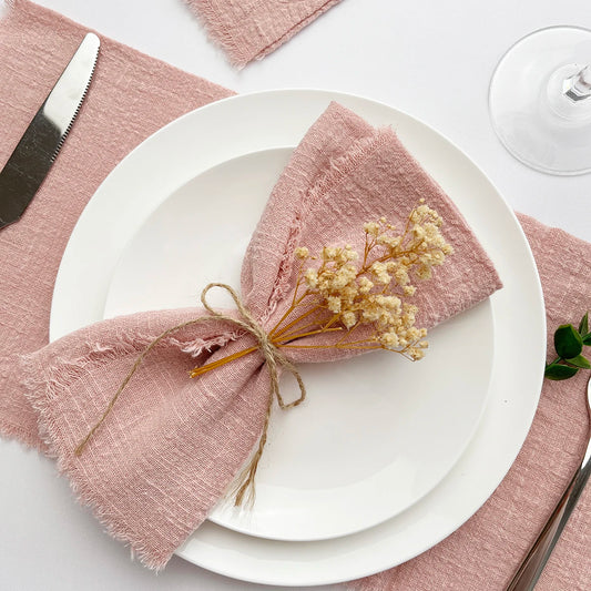 Pink Gauze Cotton Napkins - 10pcs Reusable Tea Towels for Weddings  Parties - ZOOMNSTORE