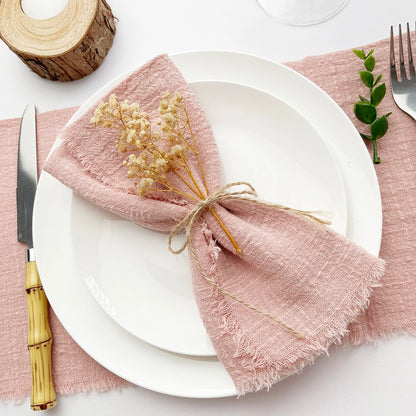 Pink Gauze Cotton Napkins - 10pcs Reusable Tea Towels for Weddings  Parties - ZOOMNSTORE