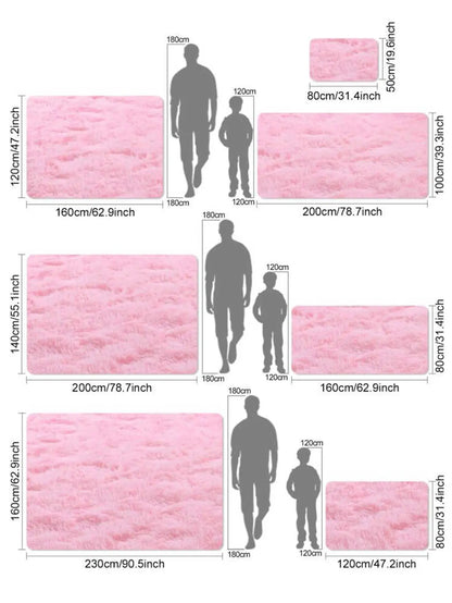 Pink Kids Bedroom Carpet - Soft Fluffy Rug for Girls Room Decor - ZOOMNSTORE
