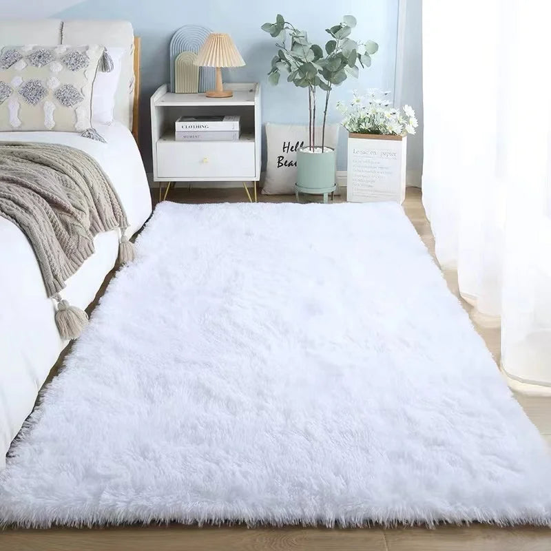 Pink Kids Bedroom Carpet - Soft Fluffy Rug for Girls Room Decor - ZOOMNSTORE