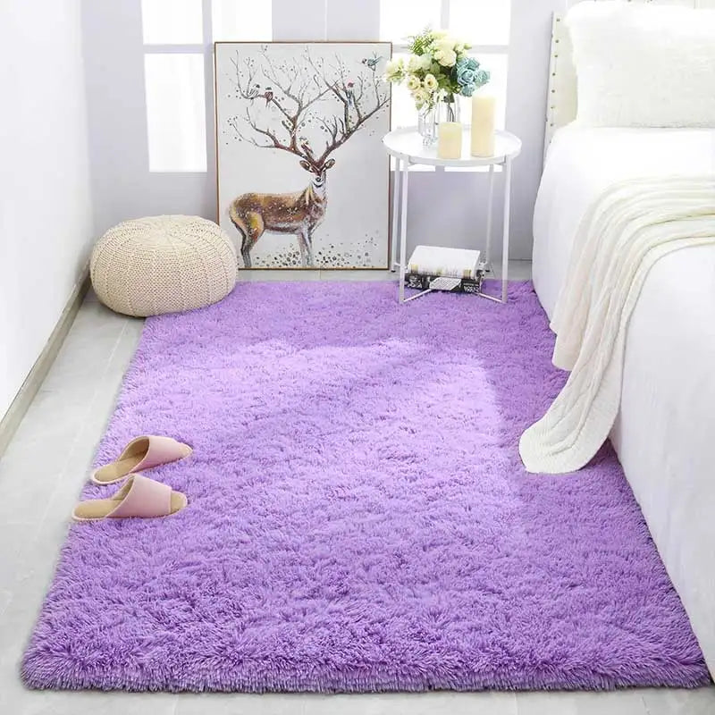 Pink Kids Bedroom Carpet - Soft Fluffy Rug for Girls Room Decor - ZOOMNSTORE