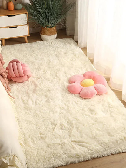 Pink Kids Bedroom Carpet - Soft Fluffy Rug for Girls Room Decor - ZOOMNSTORE