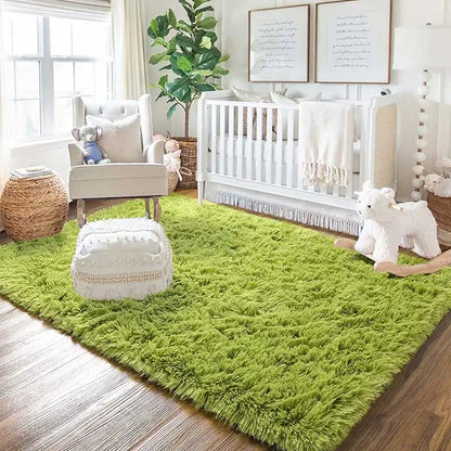 Pink Kids Bedroom Carpet - Soft Fluffy Rug for Girls Room Decor - ZOOMNSTORE